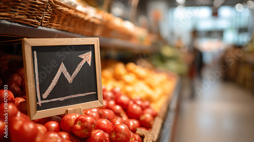  A grocery store indicating rising prices due to inflation 