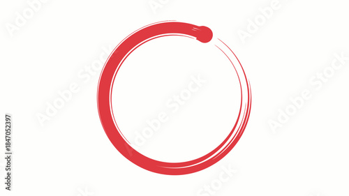 Vibrant red circle brush stroke