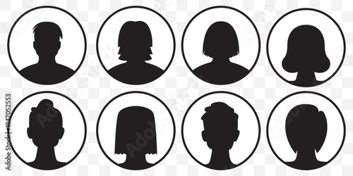Default Placeholder Avatar Profile on Transparent Background Man and Woman 