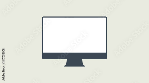 Modern computer monitor on neutral background for tech presentations
