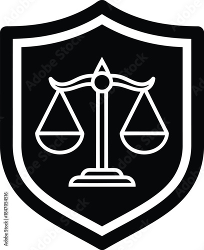 Balanced justice shield icon