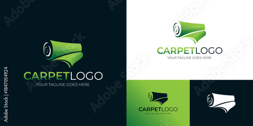 Carpet logo representing elegance, comfort, and quality designed to communicate style, craftsmanship, and a modern identity for home decor, interior design, and flooring branding