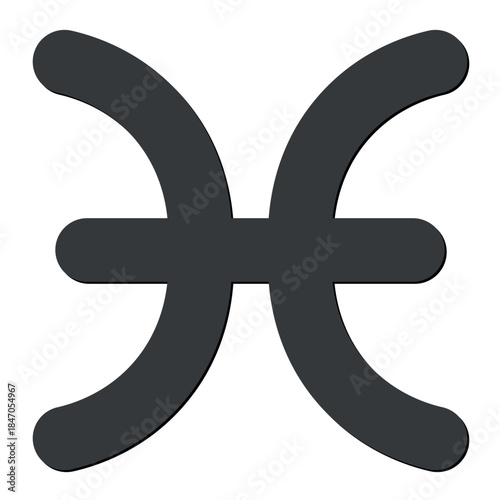 Zodiac horoscope. Pisces astrological icon symbol. Stylized star sign esoteric. Simple line vector illustration.
