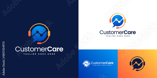 Customer Care logo representing support, trust, and communication designed to communicate reliability, professionalism, and a modern identity for service, support, and client relations branding