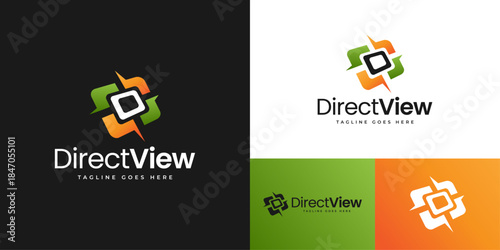 Direct View Directional logo representing clarity, focus, and guidance designed to communicate precision, direction, and a modern identity for navigation, mapping, and technology branding