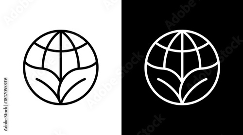 Global Sustainability White Icon Set Design