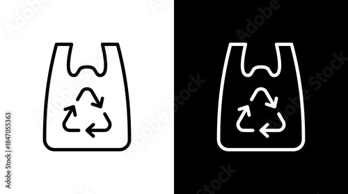 Reusable Bag White Icon Set Design