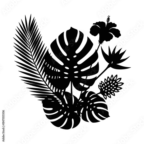 black and white floral ornament