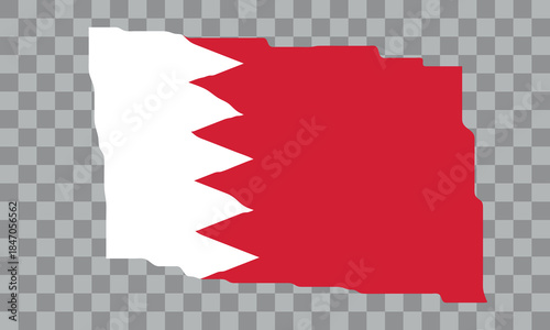Waving Flag of Bahrain. National symbol in official colors. Template icon. Abstract vector background. Fluttering effect.