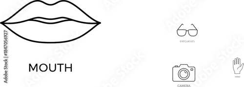 Simple line drawing of human mouth