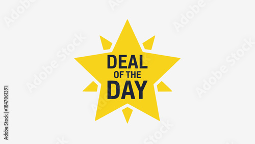 Yellow starburst with deal of the day text
