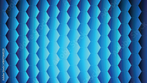 Blue geometric pattern with 3d shapes in varying shades and gradient effect