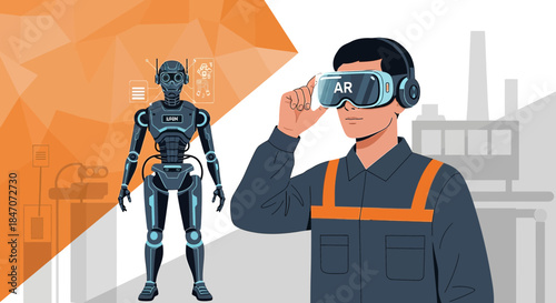 Augmented reality application in industry, robotic assistance and operator innovation showcasing