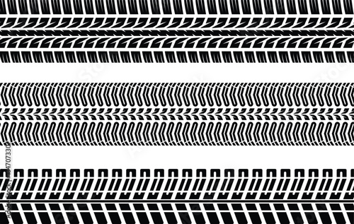 Simple tire tracks with ink splatter background vector.