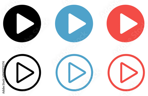 Free Download play button media icon set - GFXLoad