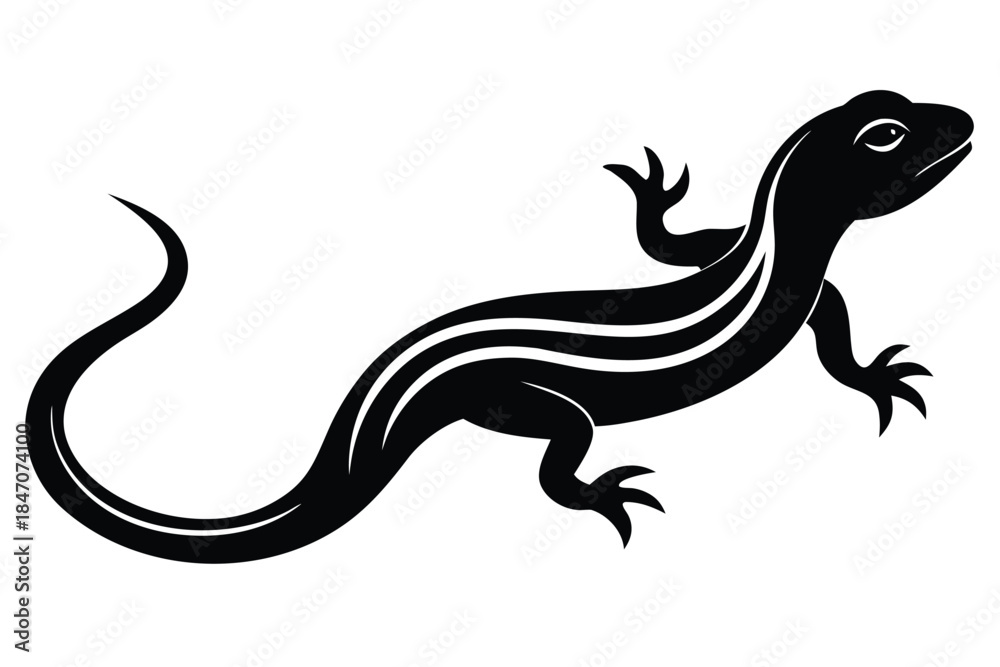 Fototapeta premium slithering lizard vector icon silhouette