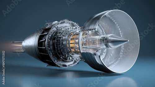 airflow entering engine shaped like arrow piercing cylinder, symbolic engineering visualization, bold clean design