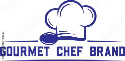Gourmet Chef Brand Logo Hat Spoon Professional Culinary Badge Vector