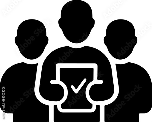 Team Approval Checkmark Icon Document Verification Quality Vector