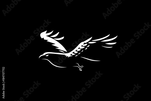vector illustration of a silhouette of an eagle