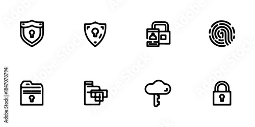Collection of security and data protection icons