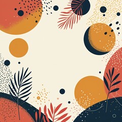 Fotobehang Interieurtrends Mid-century botanische vormen op crème achtergrond  © Maryna