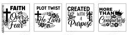 Faith and Hope: Inspirational text graphics display messages of faith, love, and spiritual guidance.