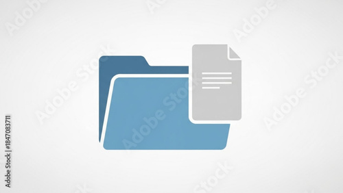 Digital Archive: A simple and clean depiction of a digital file folder icon and file icon, suitable for various business and technology-related themes.
