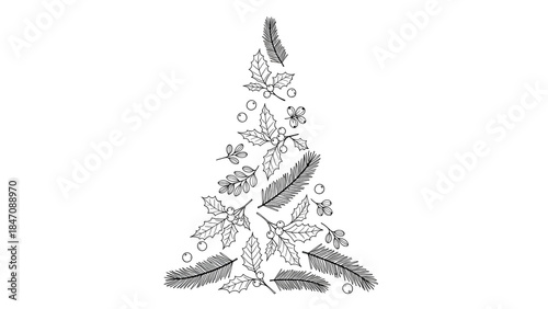 Christmas Tree Pencil Sketch.