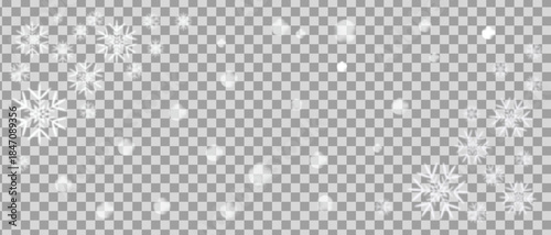 Snow snowfall snowflakes winter overlay transparent falling background ,vector 
