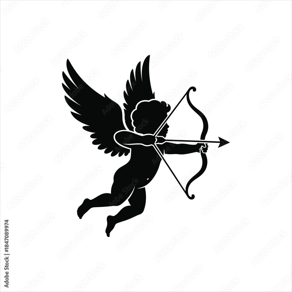 Obraz premium Cupid Icon Depicting Love Romance And Valentine s Day Symbolism