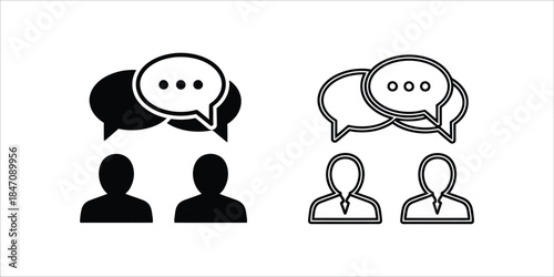 Illustrator Icon Set Communication Symbols For Team Discussion And Collaboration