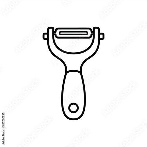Simple outline of a vegetable peeler a common kitchen tool