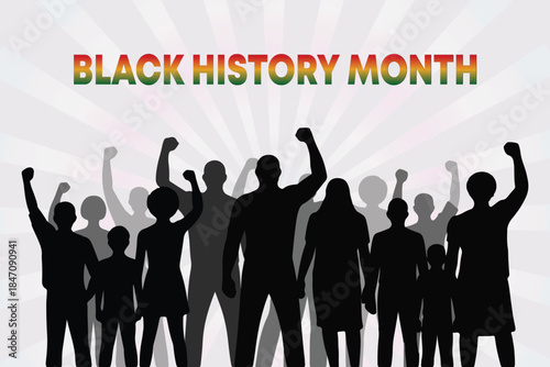 Black History Month Silhoutte Poster Template