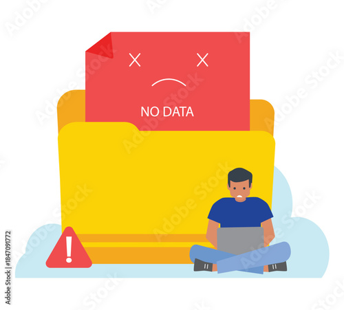 Data search not found illustration vector
