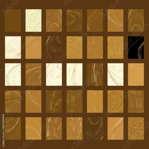 Golden Lined, Dotted Vector Background Set