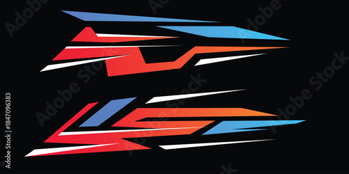 Sport racing stripes car stickers racing decals tuning race car stickers isolated set