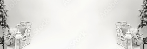 New Year's sleigh, gifts, big star, candle, Christmas tree. Christmas background with copy space. Banner. Demonstrating color of 2026 year, Cloud, Dancer