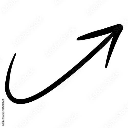 Hand Drawn Curved Upward Arrow Icon