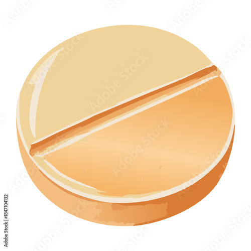 Large Round Yellow Medicine Tablet For Health Supplement Intake And Clinical Hospital Healthcare Patient Treatment Procedures