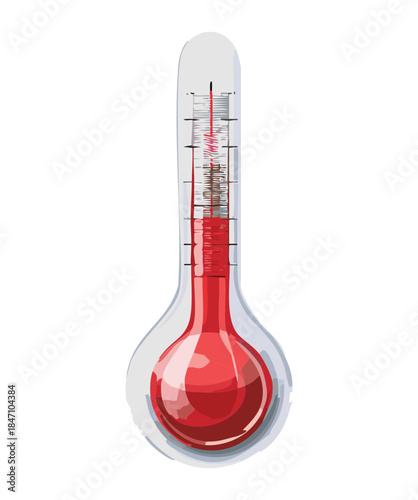 Detailed medical glass thermometer for checking body fever and monitoring patient health in hospital care