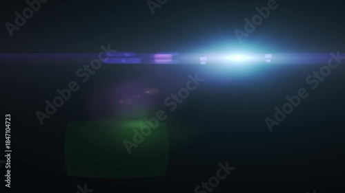 Dramatic lens flare sequence, ethereal light streaks, cinematic glow, sweeping camera movement, vibrant blue and green transition, abstract light effects, dynamic energy, professional visual effects