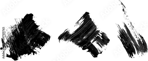 Abstract Black Grunge Brush Strokes with Glitch Distortion Effect