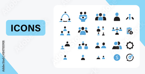 A versatile collection of user, people, and business management icons for digital interfaces