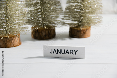 Decorative Christmas trees on a gray background. Concept of winter and winter holidays Christmas and New Year