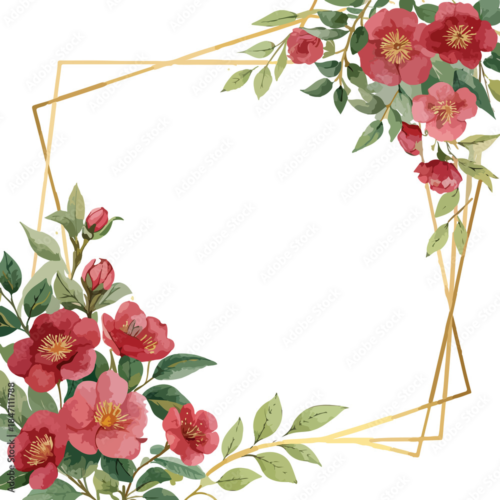 Fototapeta premium Set of Watercolor floral frame templates. Blue eucalyptus, greenery branches, leaves and abstract washes. Cut out hand drawn PNG illustration on transparent background. 