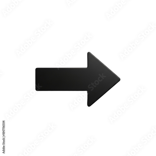 Free Download Black Arrow Right 3D Isolated On Transparent Background - GFXLoad