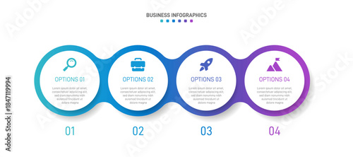 Progress bar featuring 4 arrow-shaped elements, symbolizing the four stages of business strategy and progression. Clean timeline infographic design template. Vector for mobile presentation.