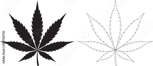 Weed Marijuana cannabis leaf vector icon illustration