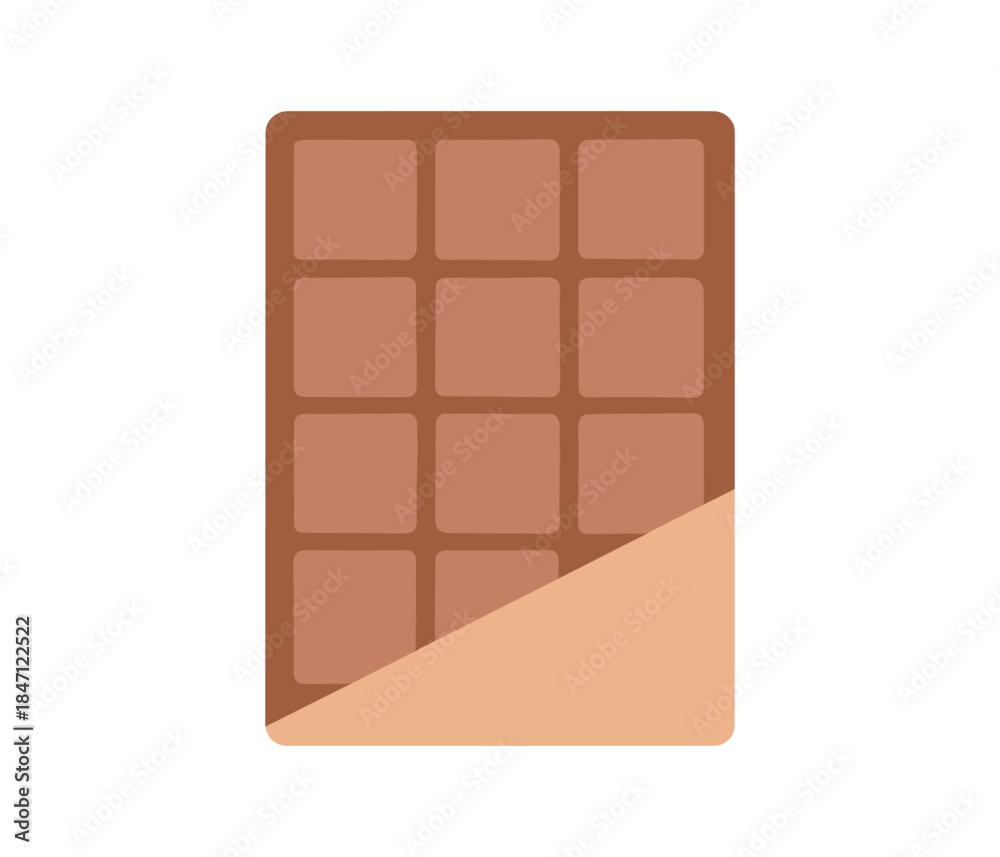 Fototapeta premium Minimalist flat style chocolate bar design for sweet branding and packaging